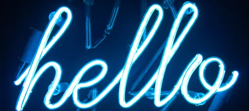 neon hello sign