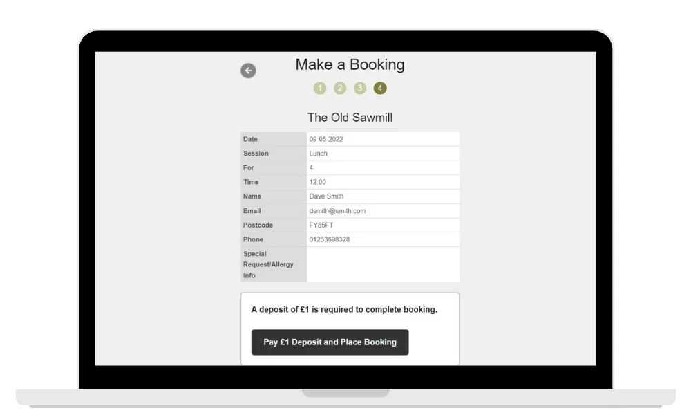 take deposits for table bookings - woman holding phone and credit card